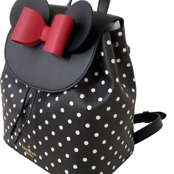 New Kate Spade Disney x Kate Spade New York Minnie Mouse Backpack/Leather/Black - Picture 3 of 9